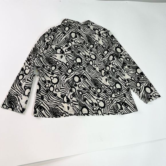 Exclusively Misook Zip Up Jacket Womens 3X Black & White Geometric Print NWT - Picture 9 of 10